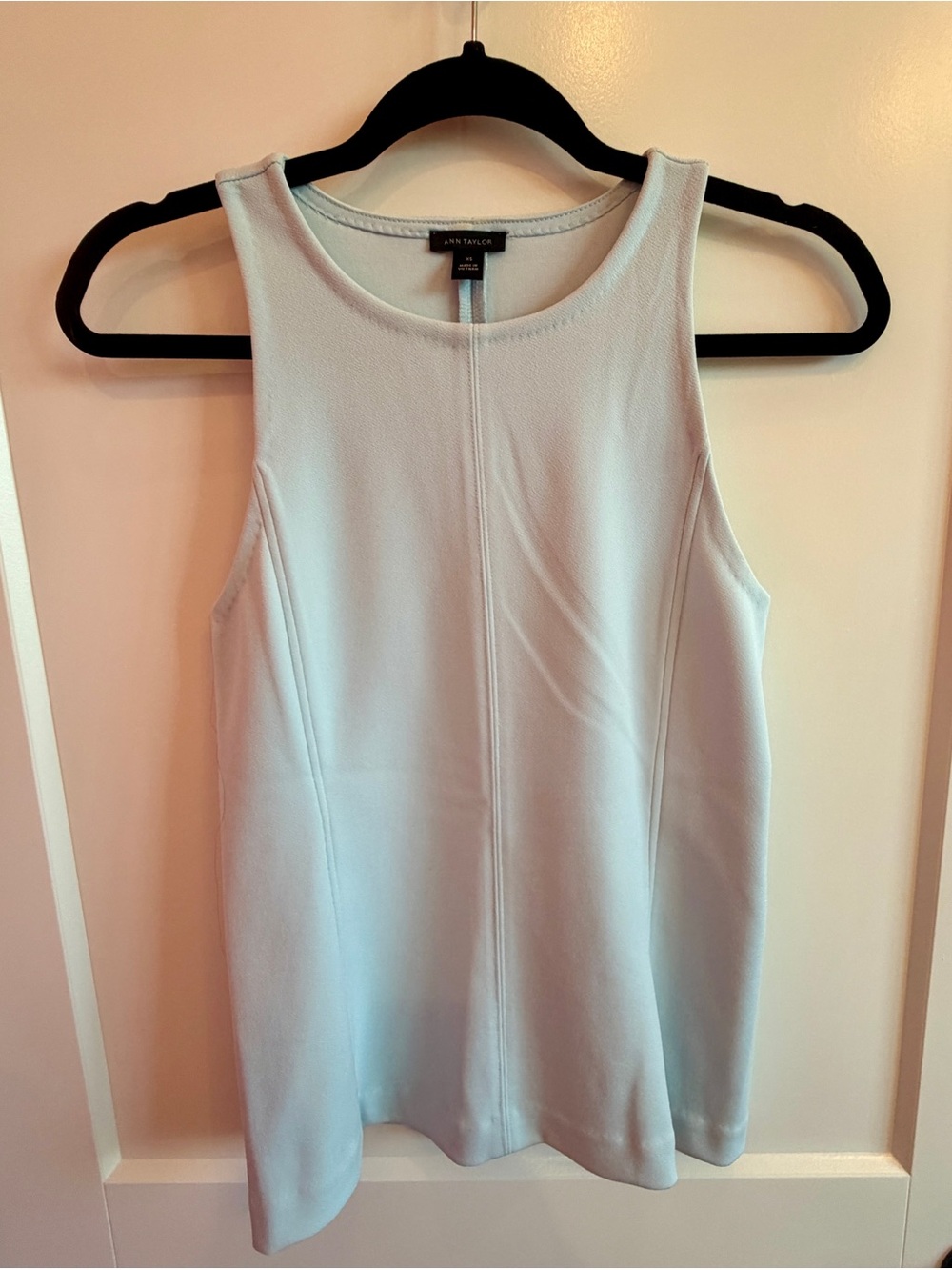 Ann Taylor Pale Blue High-Neck Sleeveless Top